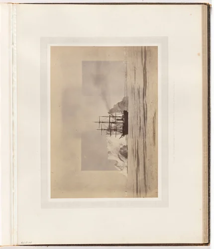 "The "Panther" made fast to the floe in Melville Bay" by George P. Critcherson, John L. Dunmore, William Bradford, photograph, 1869