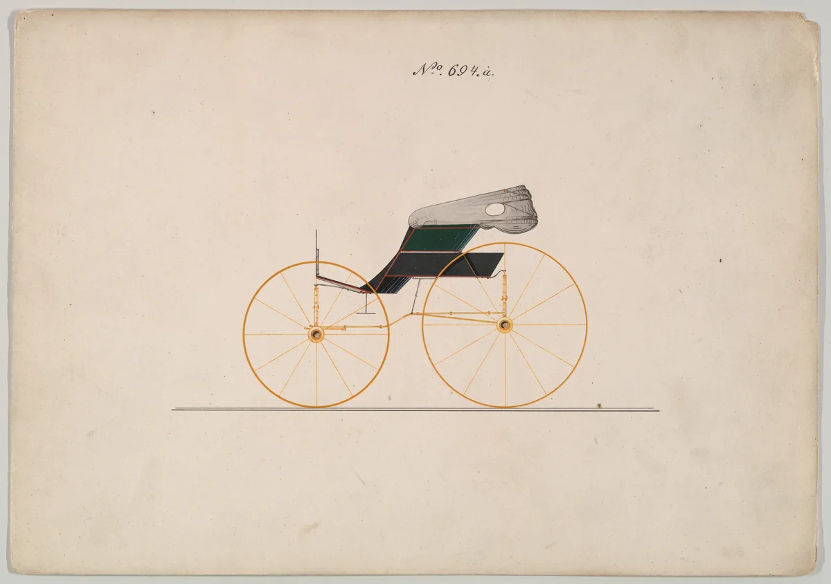 Wagon #694a by Brewster & Co., drawing, 1865-1875