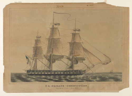 U.S. Frigate Constitution by Nathaniel Currier, print, 1848
