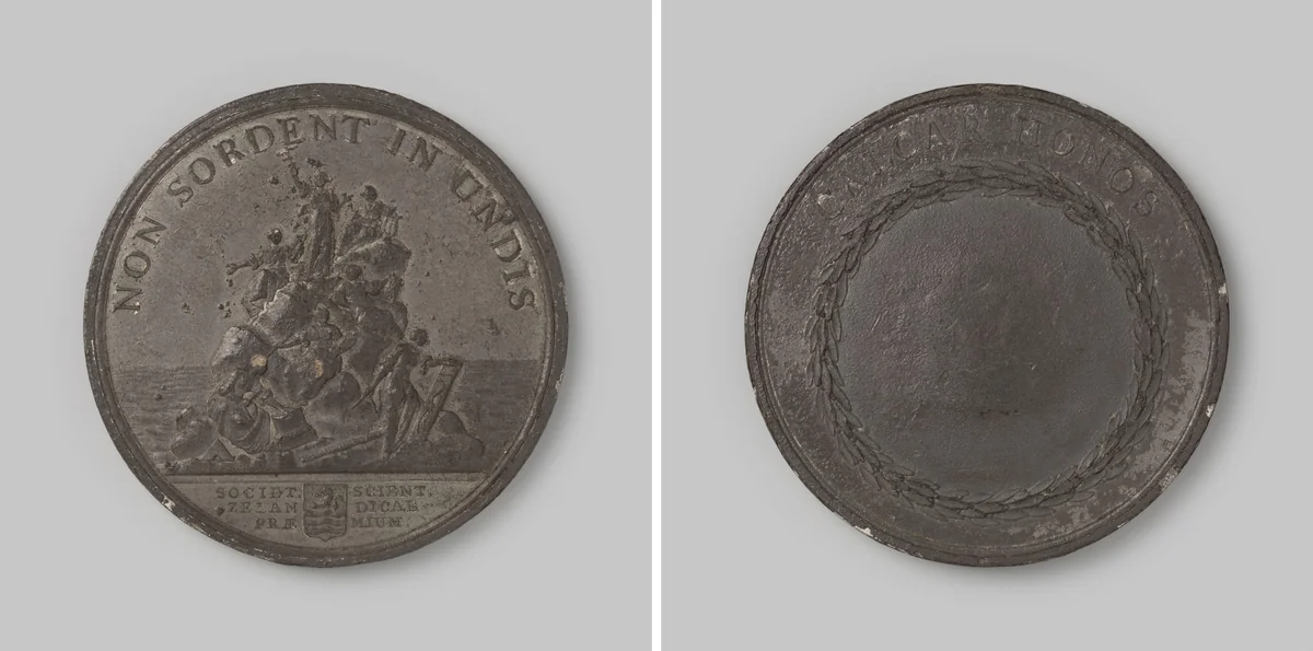 Prijspenning van het Zeeuws Genootschap van Wetenschappen, afgieting in tin zonder inscriptie by Barend Christiaan van Calker, metalwork, 1769