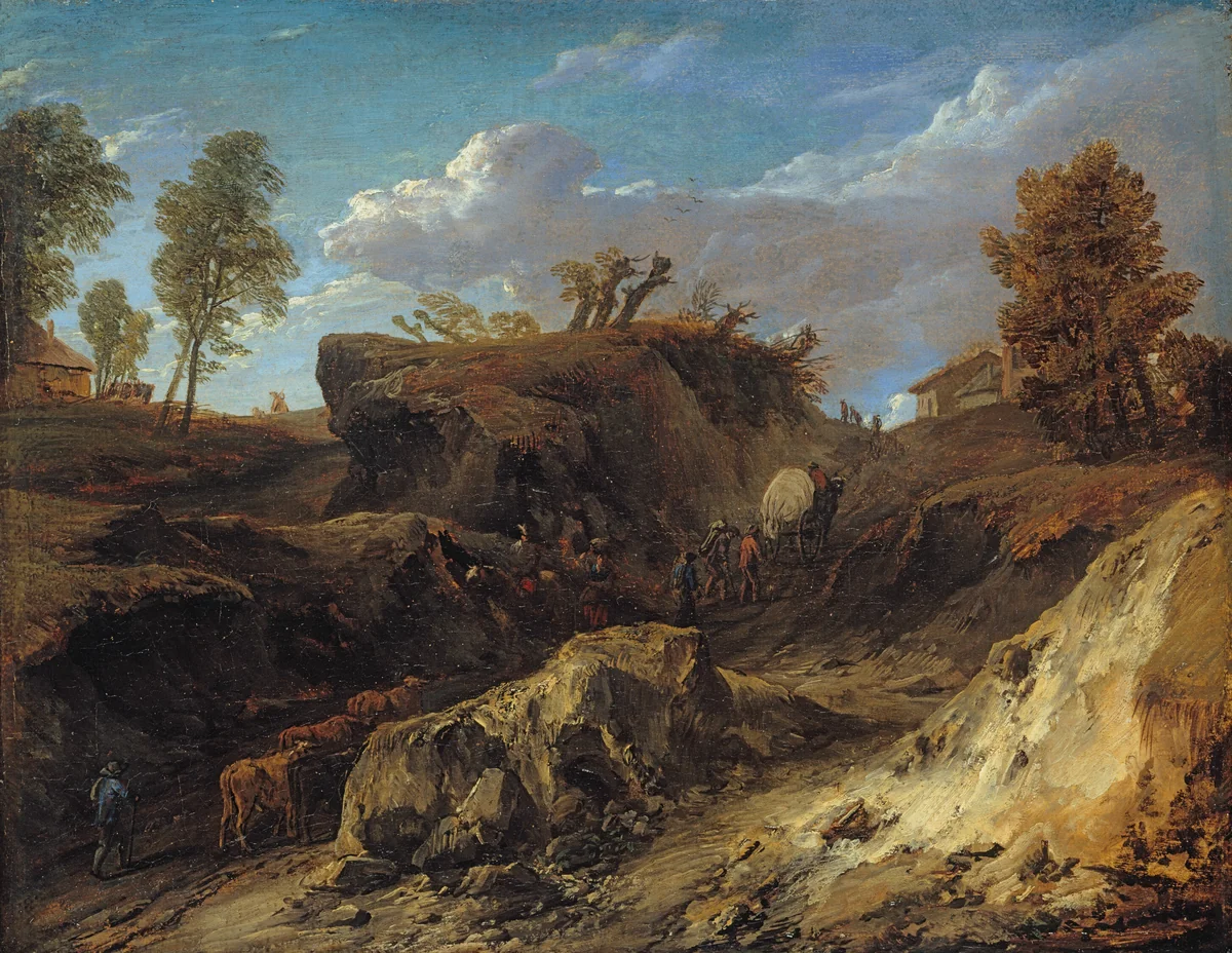 The Hollow Road by Cornelis Huysmans, painting, 1695-1705