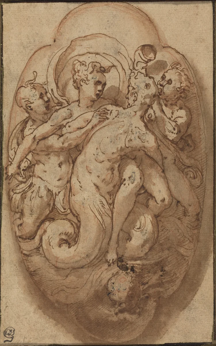 Mythological Figures by Taddeo Zuccaro, drawing, 1529-1566