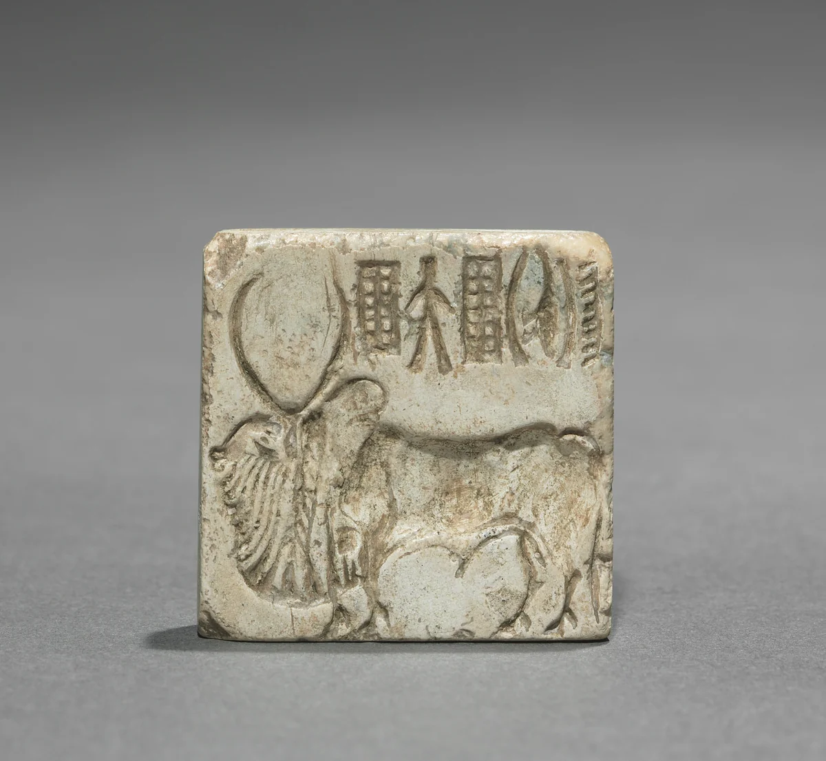 Seal with Two-Horned Bull and Inscription by Unknown, metalwork, -2010--1990