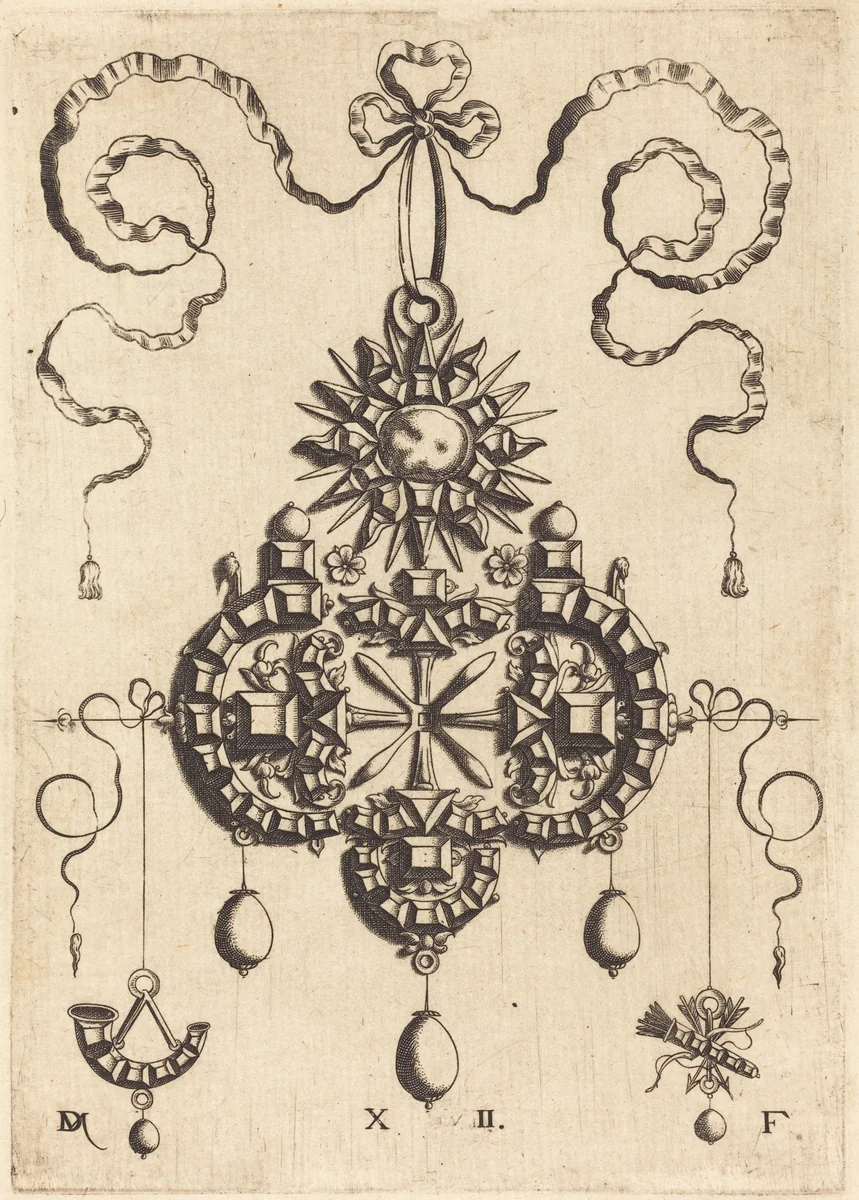 Large Pendant by Daniel Mignot, print, 1516-1653