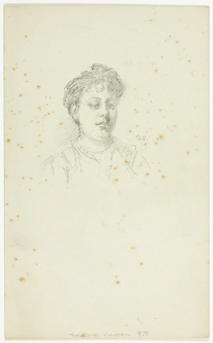 Sketch of Edith Austin by Theodore Roussel, drawing, 1890-1905