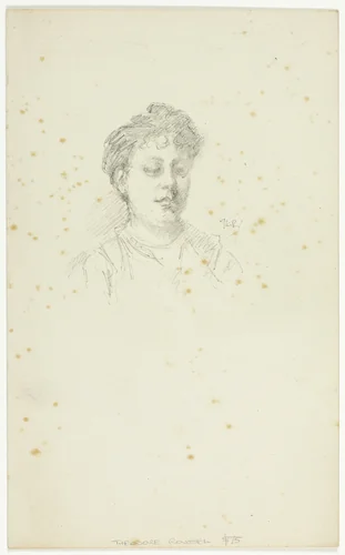 Sketch of Edith Austin by Theodore Roussel, drawing, 1890-1905