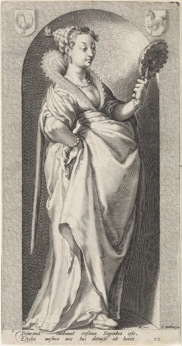 Hoogmoed (Superbia) by Unknown, print, 1593