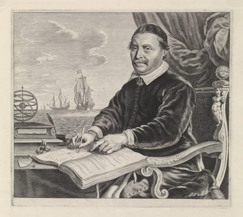 Portret van Jacob Aertsz. Colom by Theodor Matham, print, 1616-1676
