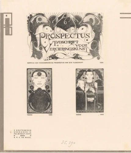 Drie houtsneden by Karel Petrus Cornelis de Bazel, print, 1895-1896