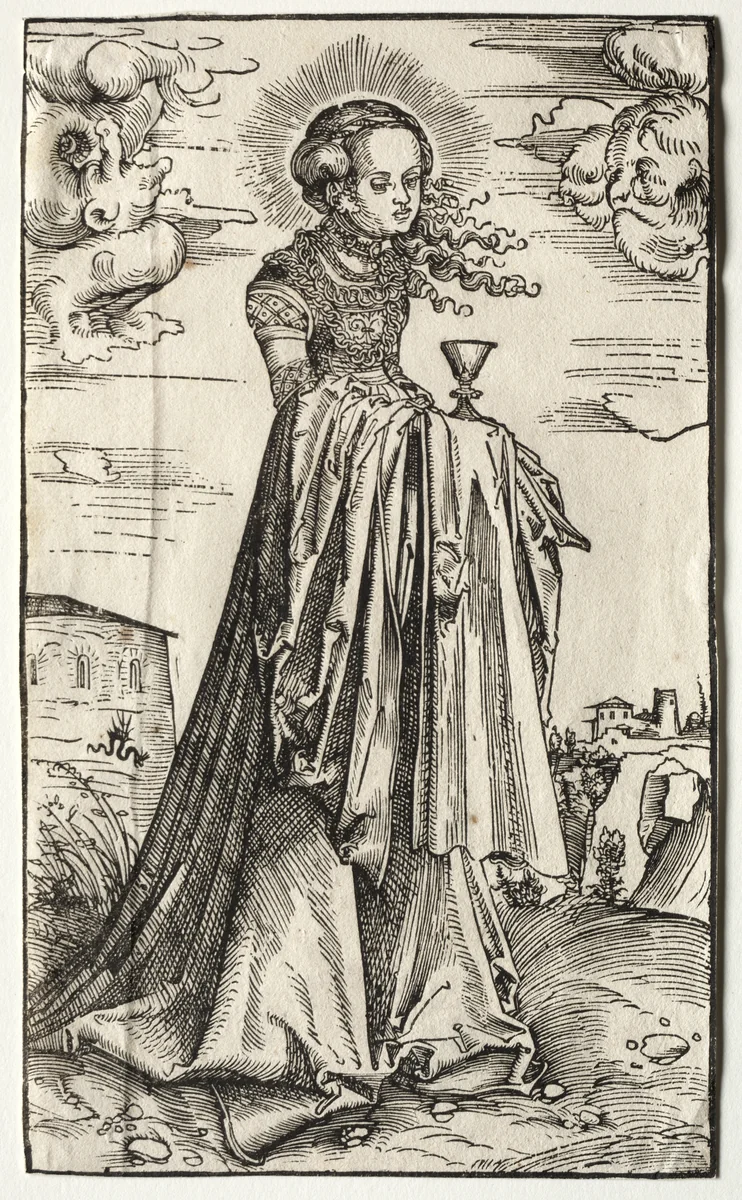 St. Barbara by Lucas Cranach, print