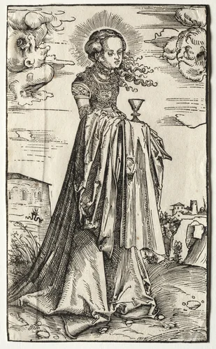 St. Barbara by Lucas Cranach, print