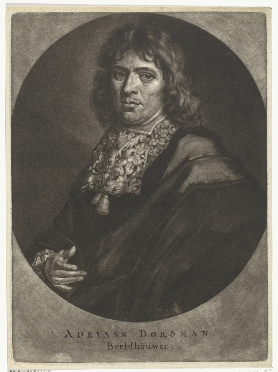 Portret van Adriaan Dortsman by Pieter van der Plas, print, 1687-1708