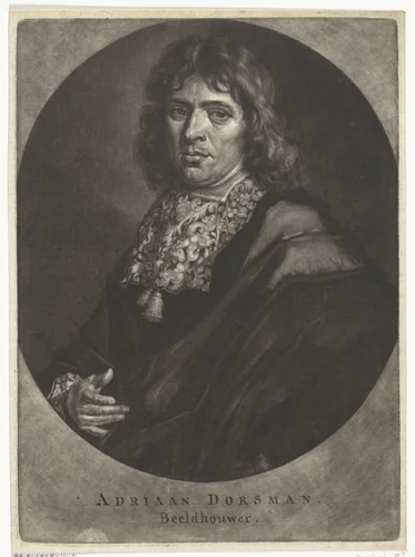 Portret van Adriaan Dortsman by Pieter van der Plas, print, 1687-1708