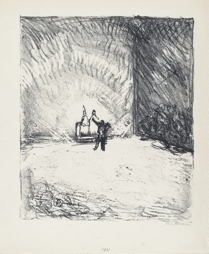 Orpheus before Pluto and Proserpina (Orpheus vor Pluto und Proserpina) from the illustrated book Eurydikes Wiederkehr, Drei Gesänge (The Return of Eurydice, Three Cantos) by Max Beckmann, print, 1909