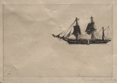 Bark Refitting by Francis Seymour-Haden, print, 1865