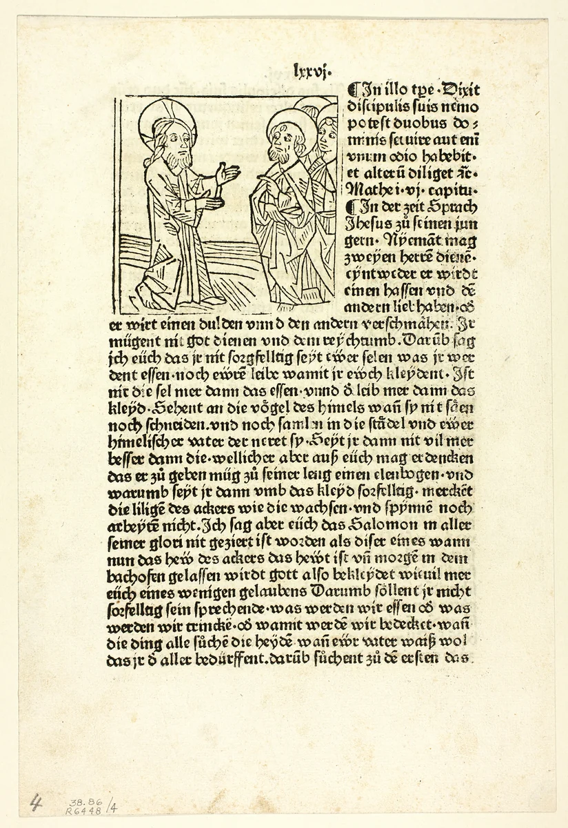 Jesus Preaching to His Disciples from Plenarium, Plate 4 from Woodcuts from Books of the 15th Century by Anton Sorg, print, 1478