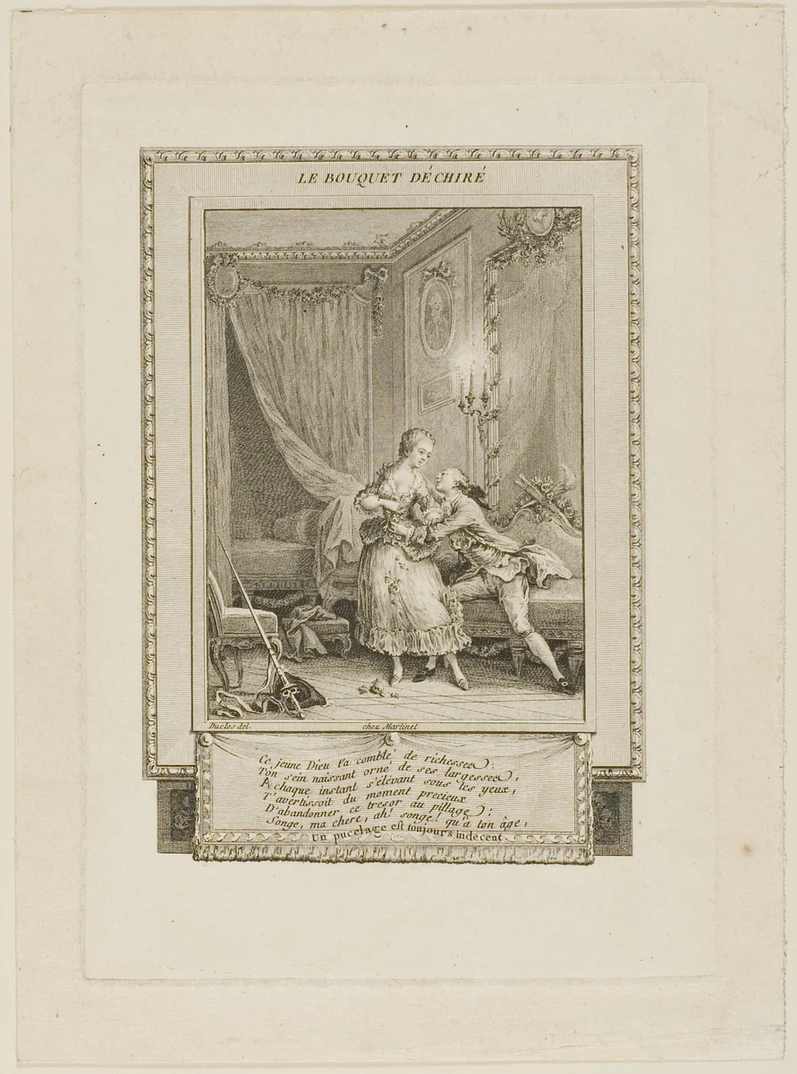 The Torn Bouquet by Antoine-Jean Duclos, print, 1790-1795