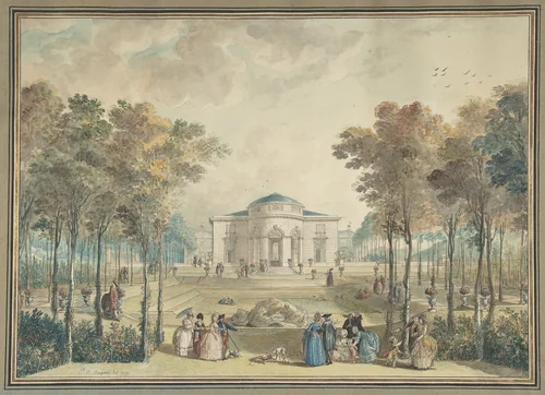 The Garden Façade of Bagatelle by Jean Démosthène Dugourc, drawing, 1779