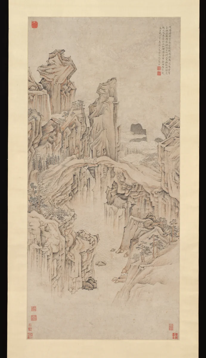 Natural Rock Bridge by Lu Zhi (陸治), painting, 1556