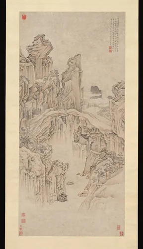 Natural Rock Bridge by Lu Zhi (陸治), painting, 1556