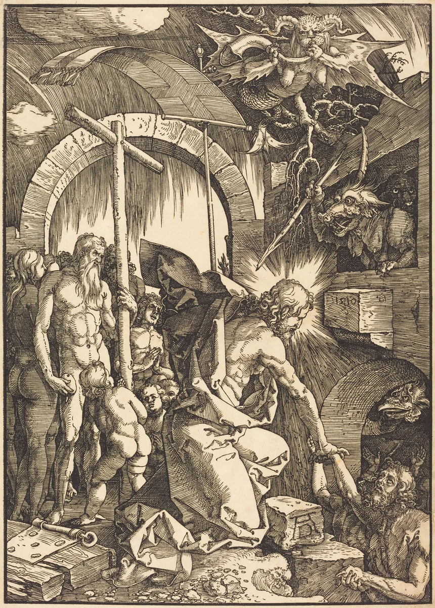 Christ in Limbo by Albrecht Dürer, print, 1510
