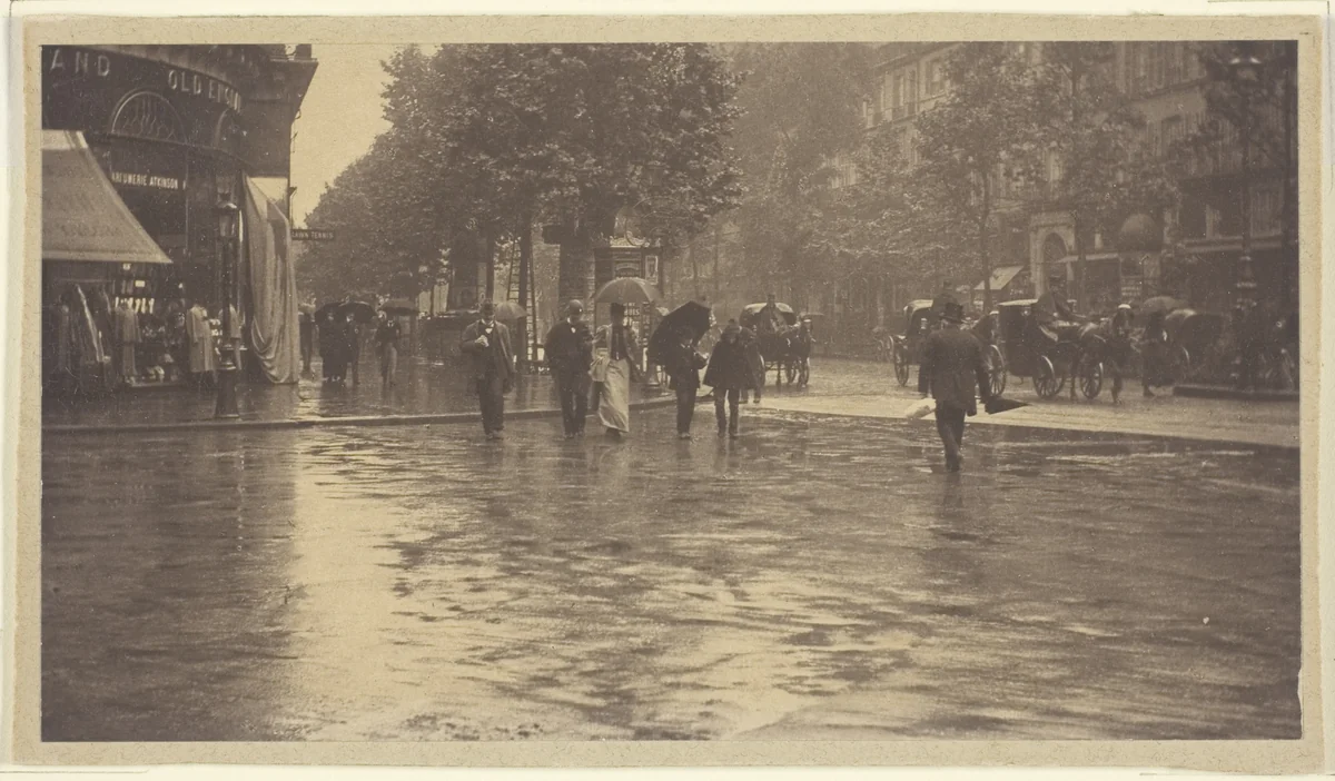 A Wet Day on the Boulevard, Paris by Alfred Stieglitz, print, 1894