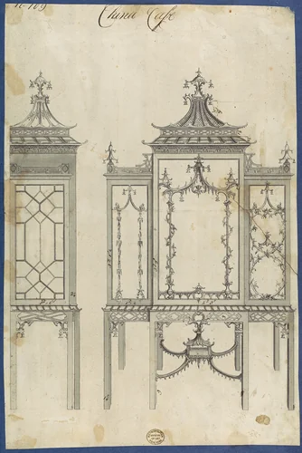 China Case, from Chippendale Drawings, Vol. II by Thomas Chippendale, drawing, 1753