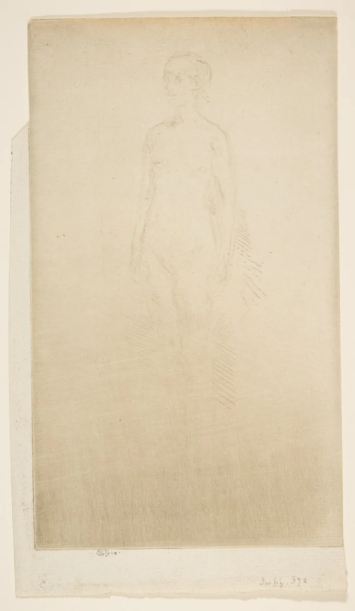 Nude Woman Standing by James McNeill Whistler, print, 1873-1875