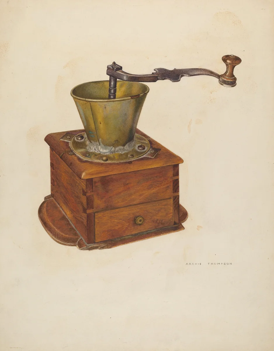 Coffee Mill by Archie Thompson, index of american design, 1941