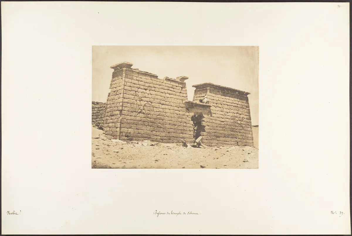 Pylones du Temple de Sébona by Maxime Du Camp, photograph, 1850