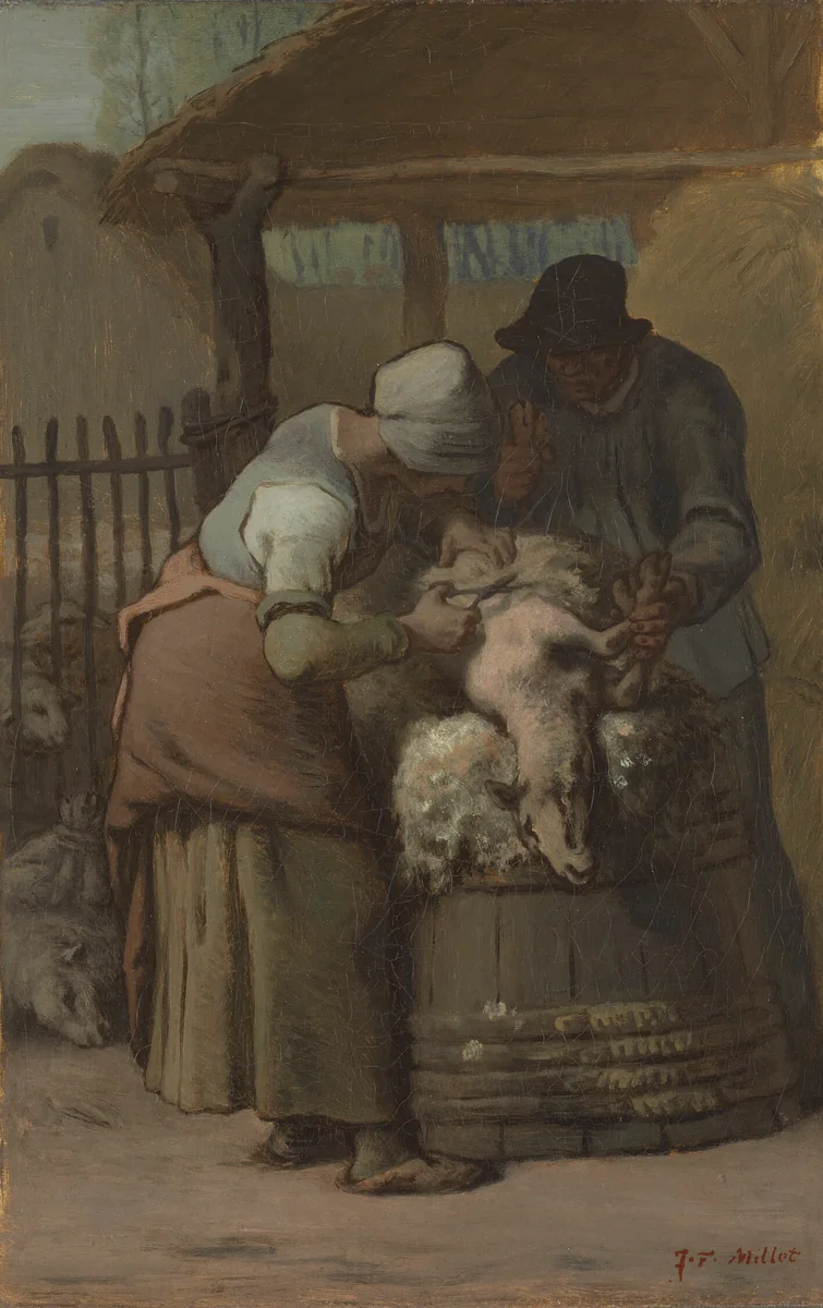 The Sheepshearers by Jean-François Millet, painting, 1857