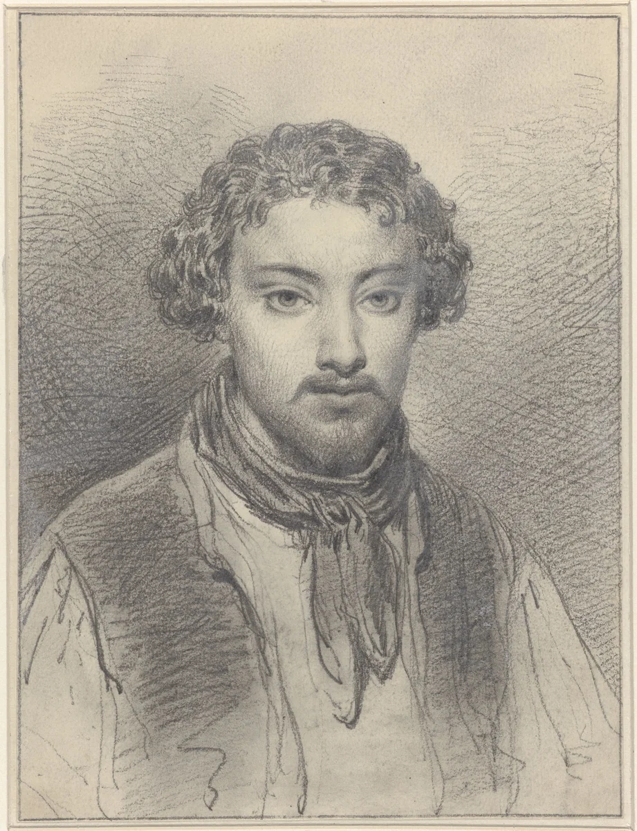 Zelfportret van Eugenius Frans de Block by Eugène François de Block, drawing, 1832-1842