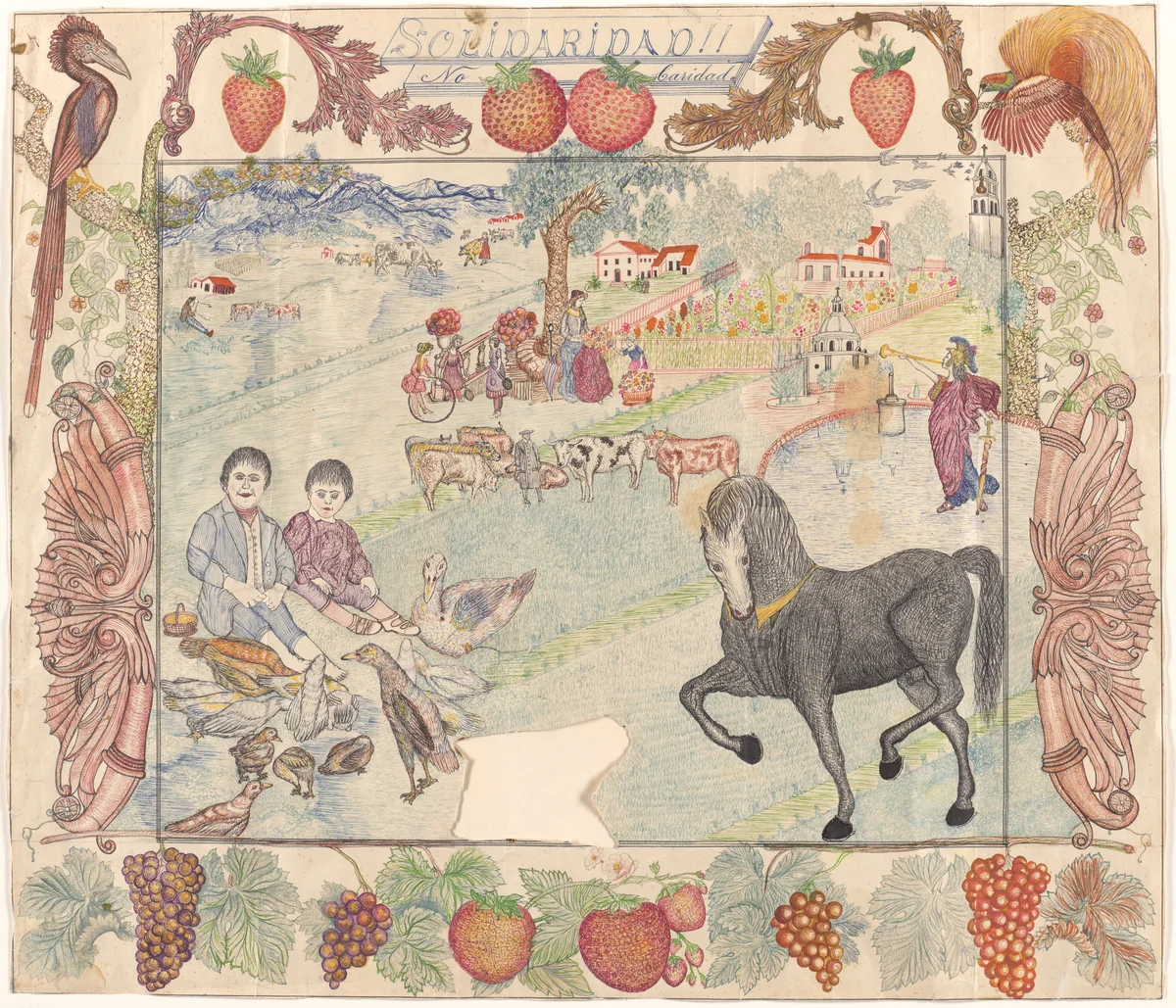 Solidarity!! (Solidaridad!!) by Julio Montenegro, drawing, 1928