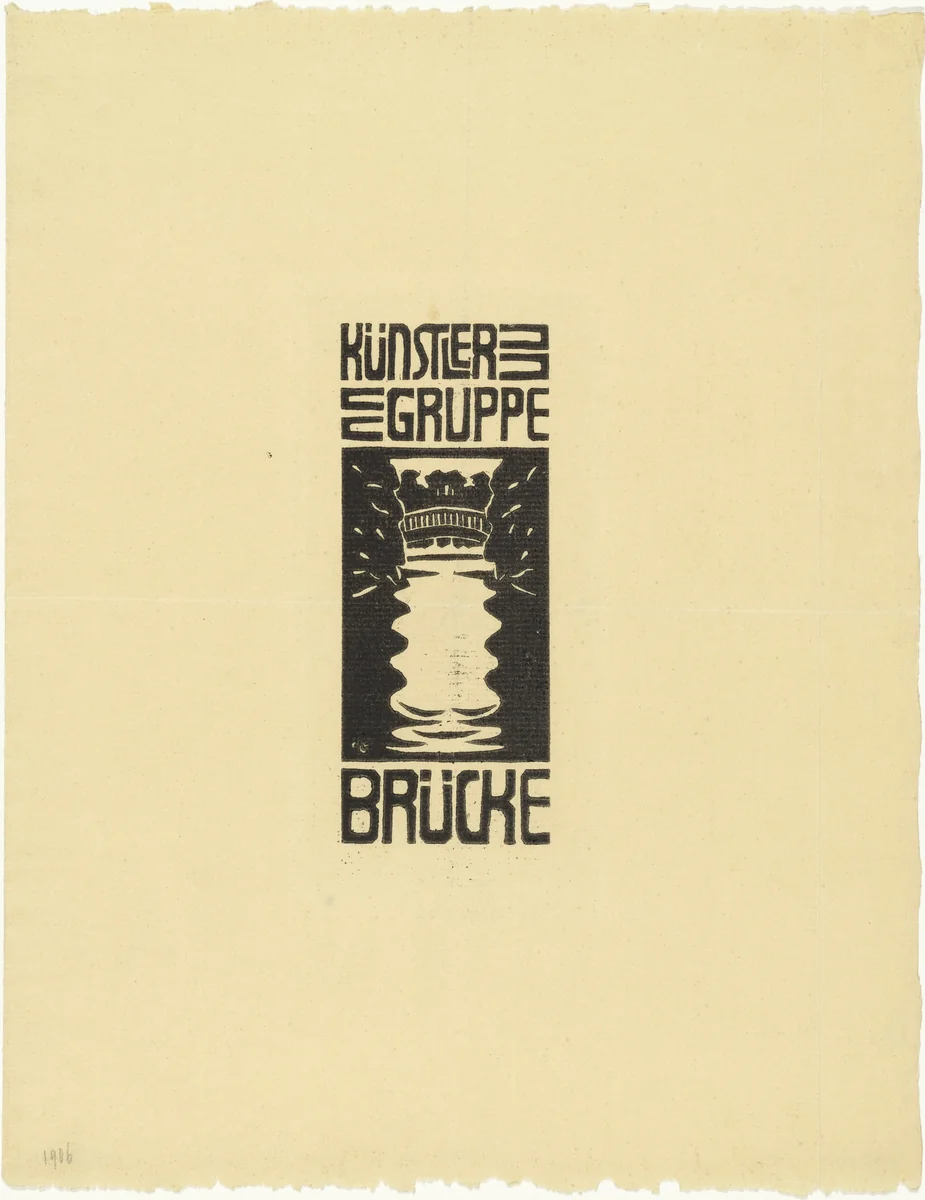 Signet/title vignette of the Brücke Artist's Group (Signet/Titelvignette Künstlergruppe Brücke) by Ernst Ludwig Kirchner, print, 1906