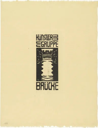 Signet/title vignette of the Brücke Artist's Group (Signet/Titelvignette Künstlergruppe Brücke) by Ernst Ludwig Kirchner, print, 1906