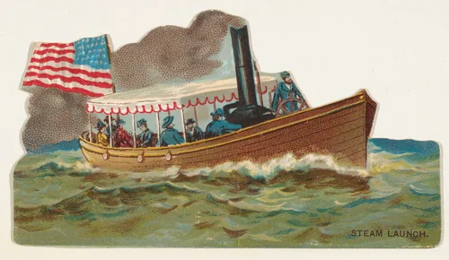 Steam Launch, from the Types of Vessels series (N139) issued by Duke Sons & Co. to promote Honest Long Cut Tobacco by W. Duke, Sons & Co., print, 1889
