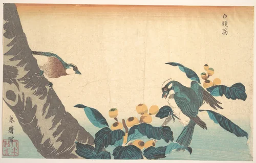 Birds and Flowers by Keisai Eisen (渓斎英泉), print, 1790-1848