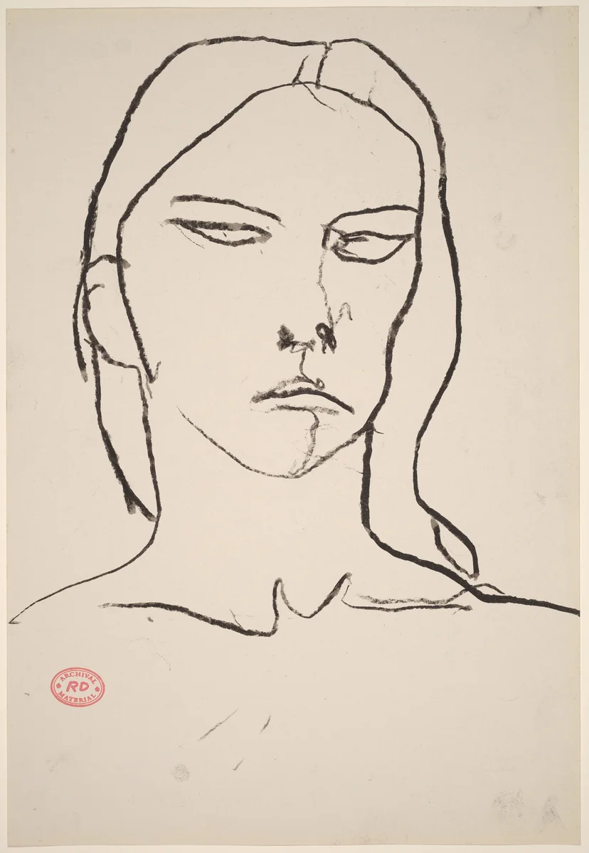 Untitled [female head] by Richard Diebenkorn, drawing, 1955-1967