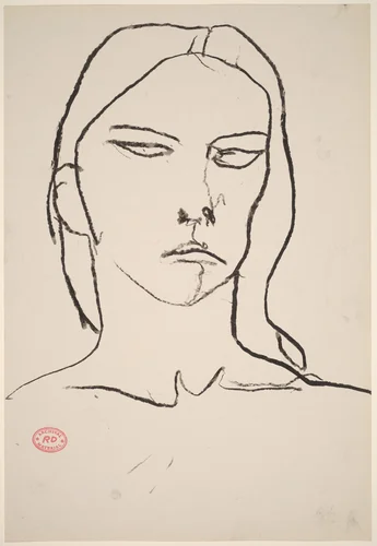 Untitled [female head] by Richard Diebenkorn, drawing, 1955-1967