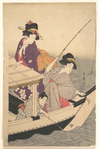 Fishing by Kitagawa Utamaro (喜多川歌麿), print, 1754-1806