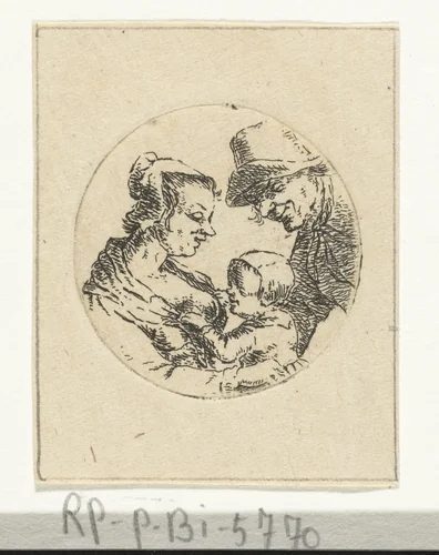 Boer en boerin met kind (versie 2) by Christina Chalon, print, 1758-1808