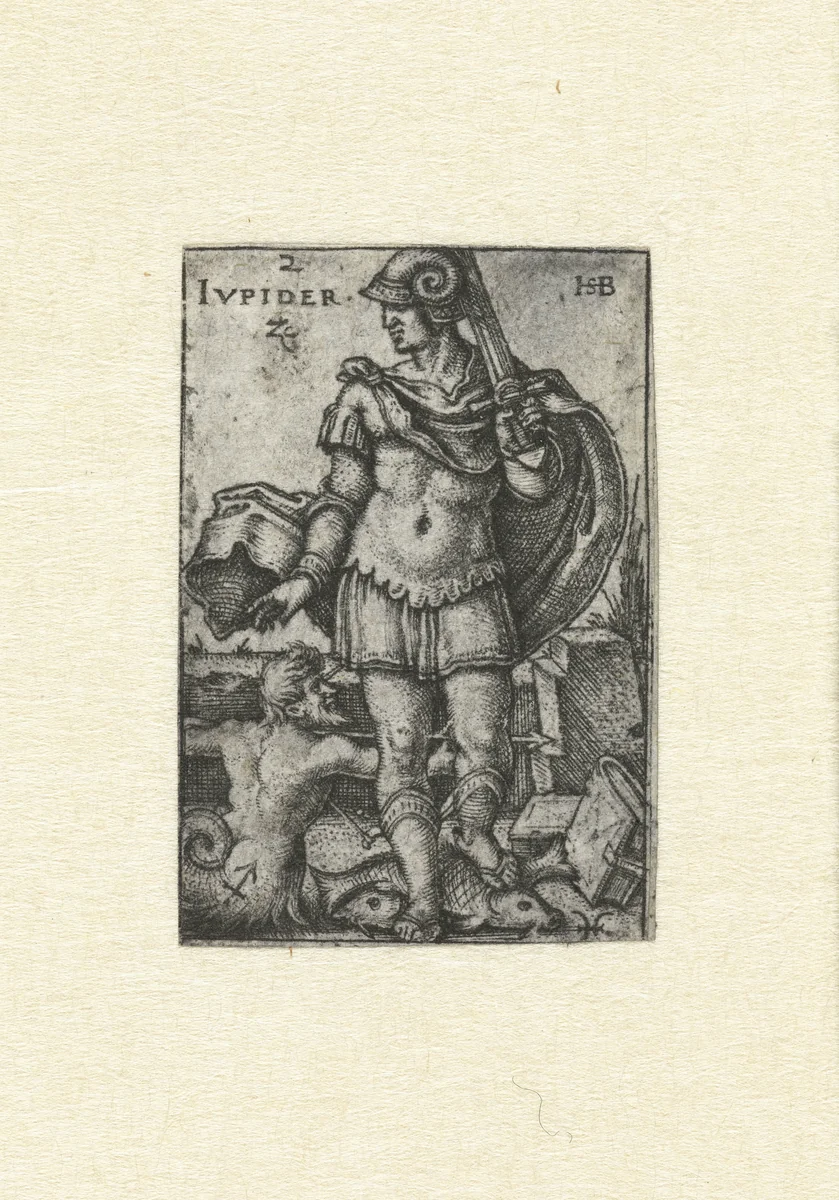 Jupiter met sterrenbeelden Boogschutter en Vissen by Unknown, print, 1539