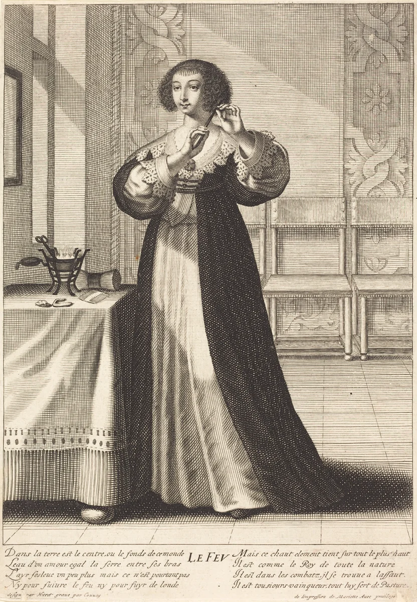 Le Feu (Fire) by Gilles Rousselet; Grégoire Huret, print, 1610-1686