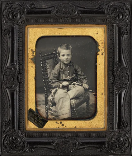 Portrait of a Boy with a Hoop by J. Wistar Davis, photograph, 1843-1853