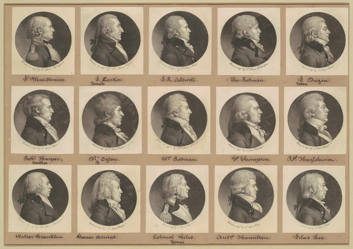 Saint-Mémin Collection of Portraits, Group 12 by Charles B. J. Févret de Saint-Mémin, volume, 1798-1803