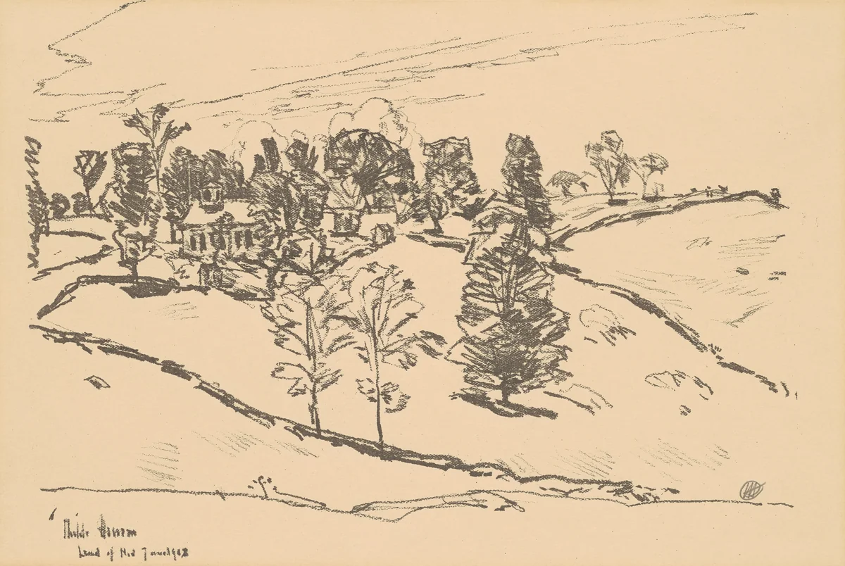The Little School House, Land of Nod by Childe Hassam, print, 1918