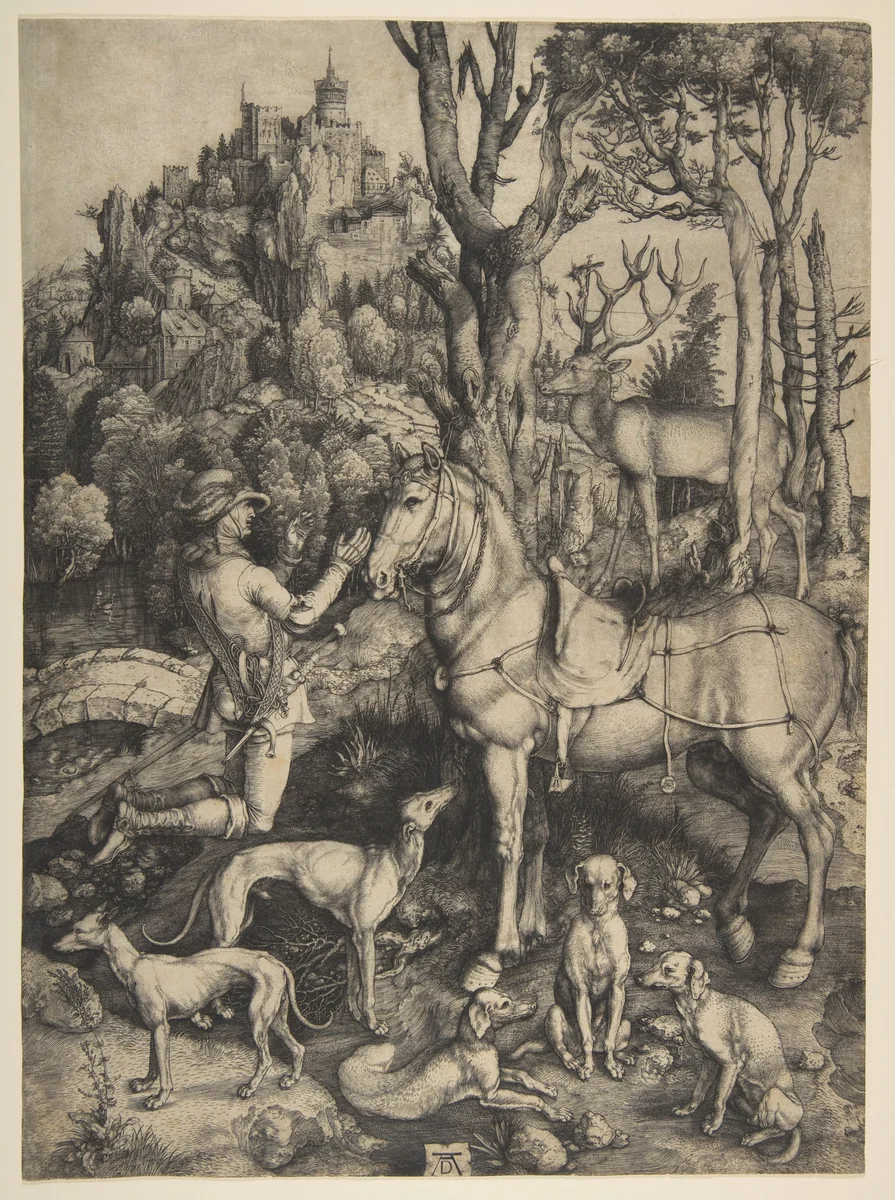 Saint Eustace by Albrecht Dürer, print, 1501