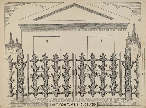 Iron Fence around Tomb by Thomas Byrne, index of american design, 1936