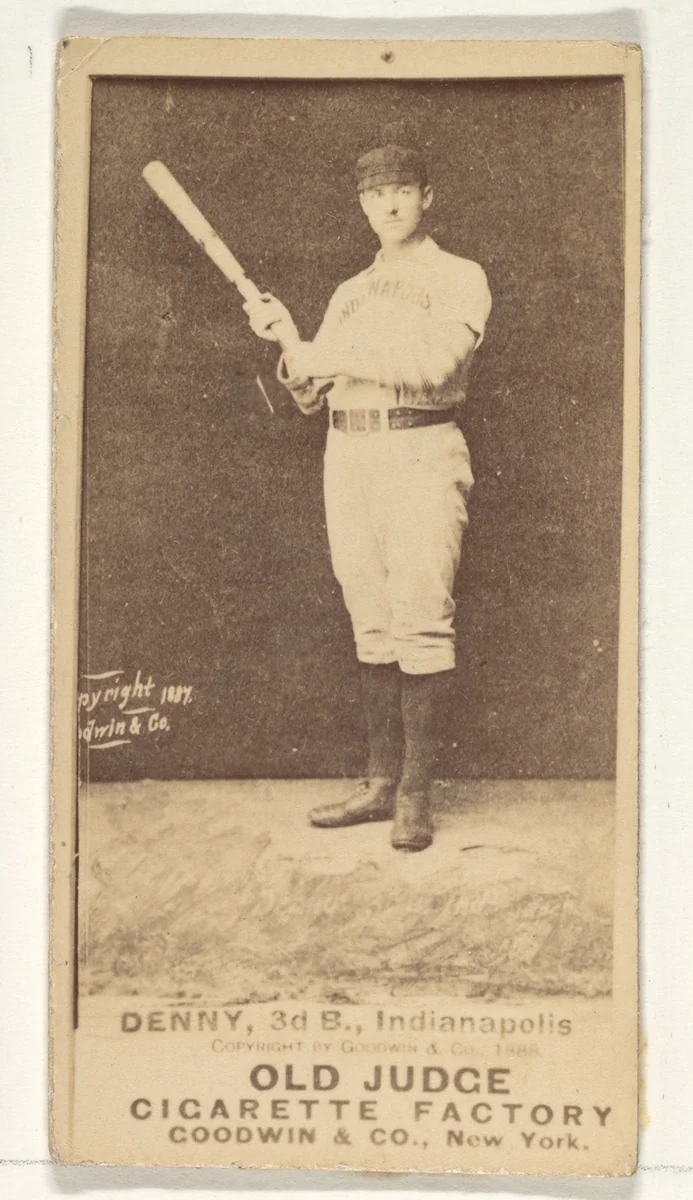 Jerry Denny, 3rd Base, Indianapolis, from the Old Judge series (N172) for Old Judge Cigarettes by Goodwin & Company, photograph, 1888