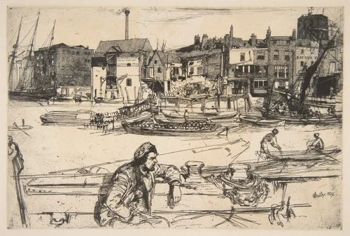 Black Lion Wharf by James McNeill Whistler, print, 1859